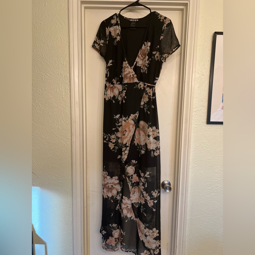 Floral Black high low Dress